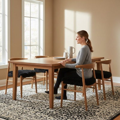 Luxus Esszimmer Holz 6x Stühle Braun Ohne Armlehne Design gepolsterter Stuhl
