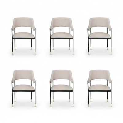 Stilvoll Stuhl Esszimmerstuhl Weiße 6x Stühle Küchenstuhl Lehnstuhl Luxus