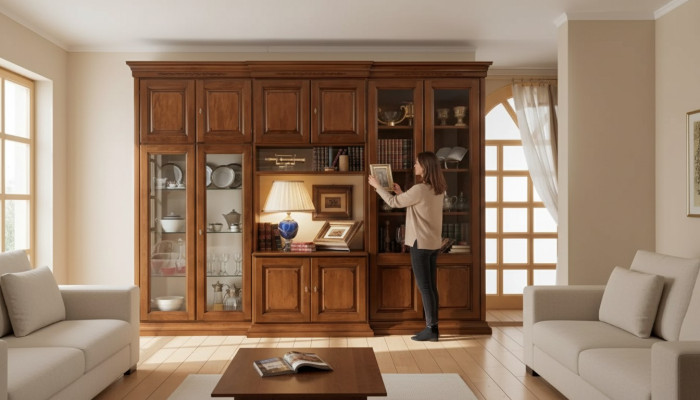 Wohnwand Italienische Holz Möbel Designer Wandschränke Wohnzimmer Neu