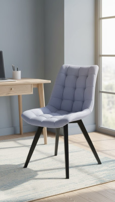 Esszimmer Stühle Polster Textil Design Modern Grau Luxus Lehnstuhl
