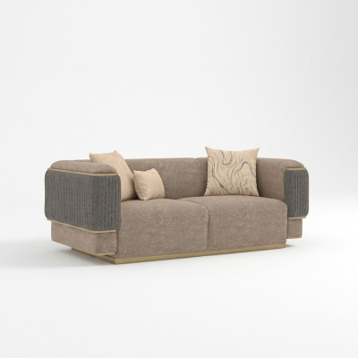 Design Modern Grau Zweisitzer Sofa Couch Wohnzimmer Einrichtung Neu