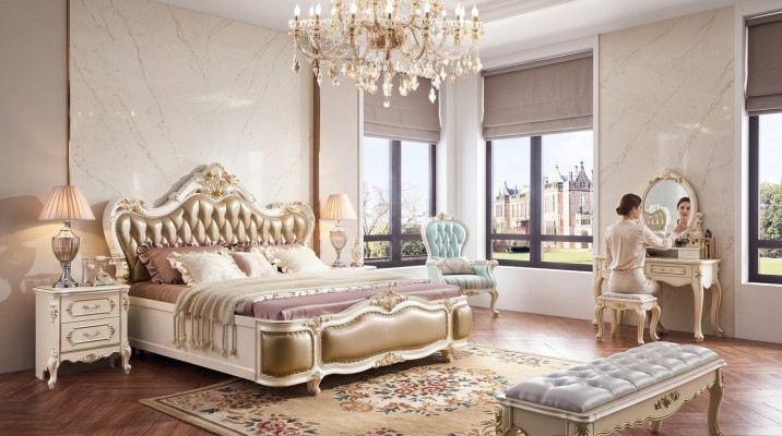 Schlafzimmer Set Klassischer Designer Holzmöbel Luxus neu 8tlg