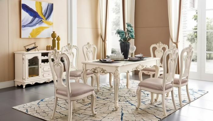 Esszimmer Set luxuriös Esstisch 6x Stühle klassische Möbel 7tlg neu