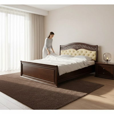 Luxuriöses Schlafzimmer Bett Design Polsterung Doppeltes Hotelbett