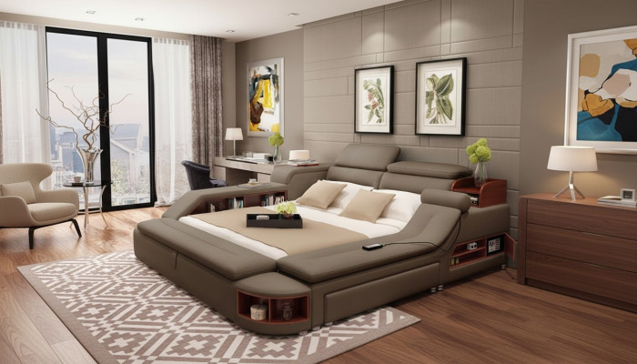 Multifunktion Bett Doppelbetten Modernes Bettgestell Betten 180x200cm