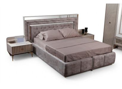 Taupes Schlafzimmer Set Designer Möbel Doppelbett Nachttische Holzmöbel Taupes Schlafzimmer Set Designer Möbel Doppelbett Nachttische Holzmöbel