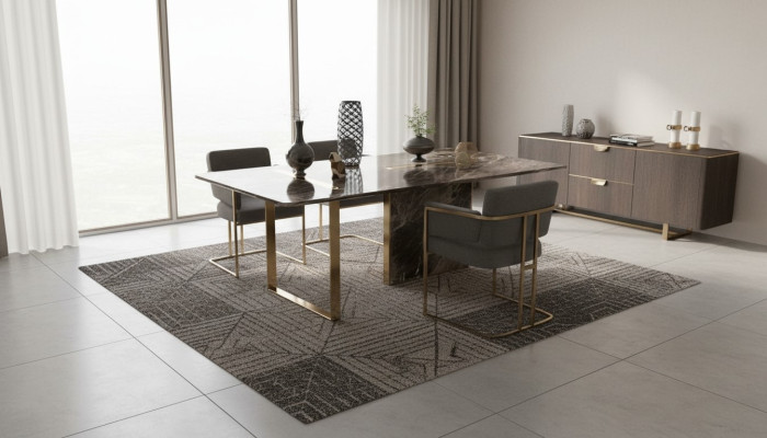 Designer Luxus Esstisch Edelstahl Tisch Esszimmer Holz Möbel Tische Neu