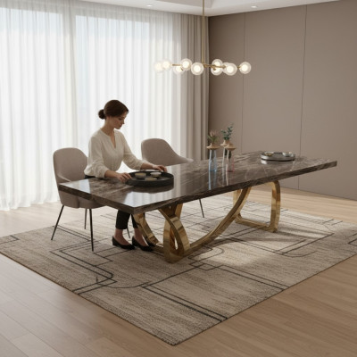 Großer Eleganter Esstisch Esszimmer Möbel Moderner Design Stilvoll Neu
