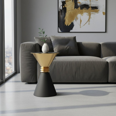 Designer Runder Edelstahl Beistelltisch Mit Moderner Luxus Glasplatte