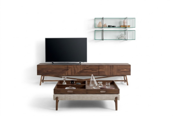 Wohnzimmer Tv-Ständer mit 2x Wandregal Luxus Design Sideboarad Wohnwand