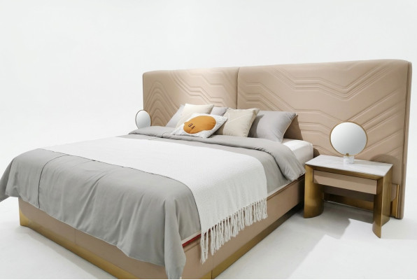 Elegantes DoppElegantes Doppelbett luxuriöses Schlafzimmerbett stilvolles Bett