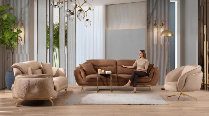 Sofagarnitur 3 3 1 Sitzer Stoff Couchen Polster Garnitur Sofas Design