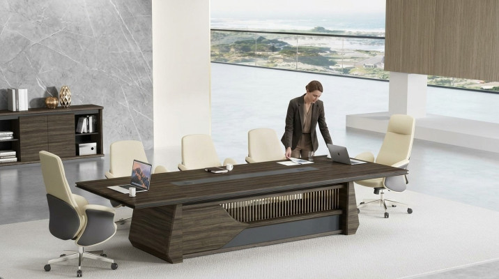 Büro Möbel Moderner Brauner Konferenztisch Luxus Besprechungstisch Neu