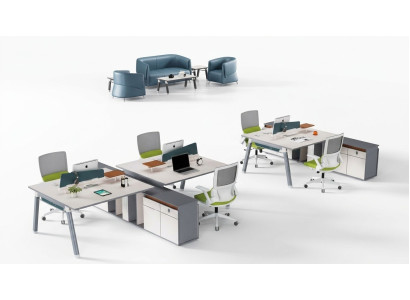 Büro Einrichtung Möbel Schreibtischen Team Tisch Counter Büromöbel