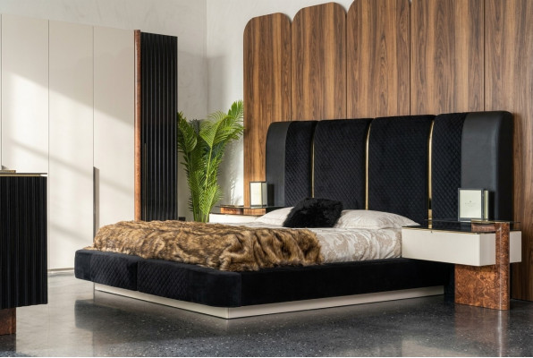 Modern Schlafzimmer Set Bett 2x Nachttische Design Möbel 3 tlg