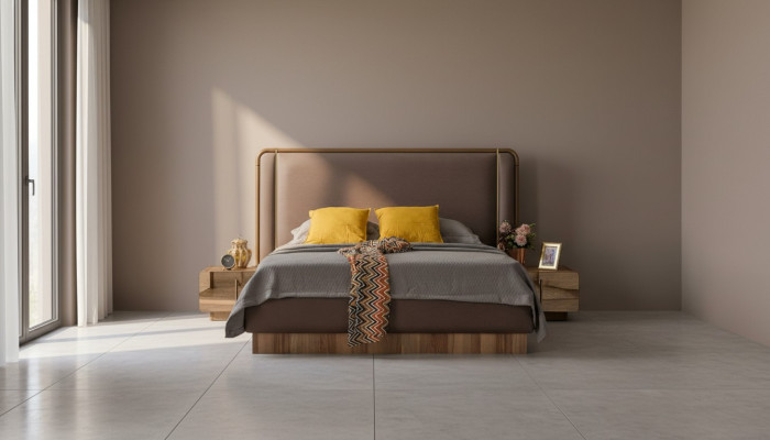 Modern Schlafzimmer Set Bett + 2x Nachttische Design Möbel Neu 3 tlg.