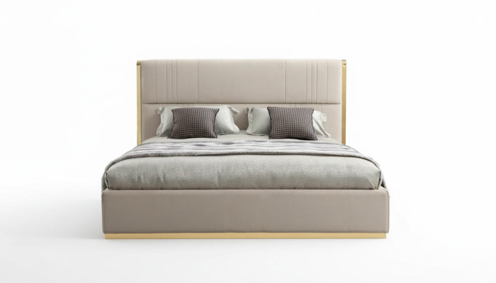 Bett Möbel Beige Schlafzimmer Möbel Design Betten Luxus Möbel Modern Holz Neu