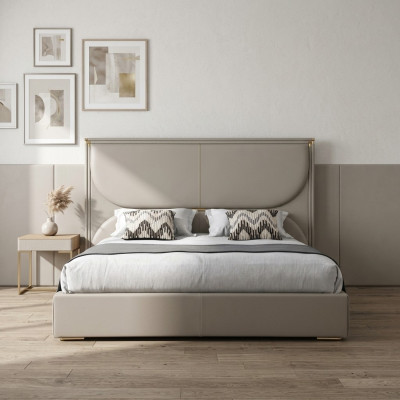 Luxus Schlafzimmer Bett Designer Möbel Doppelbett Weiß Textil Betten Holz Neu