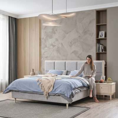 Design Schlafzimmer Set Bett + 2x Nachttische Luxus Doppel Ehebett