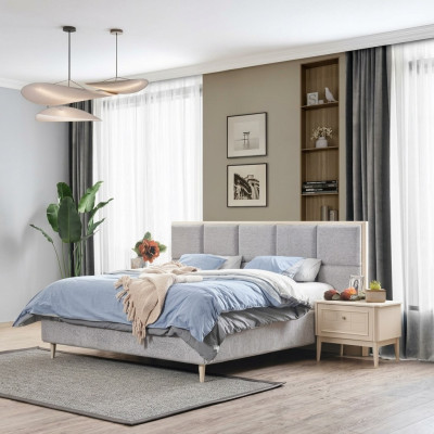 Design Schlafzimmer Set Bett + 2x Nachttische Luxus Doppel Ehebett