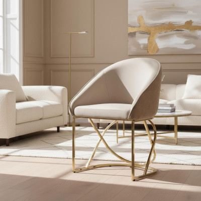 Luxus Esszimmerstuhl 6x Stühle Textildesign Metall zeitgenössische Stuhlmöbel