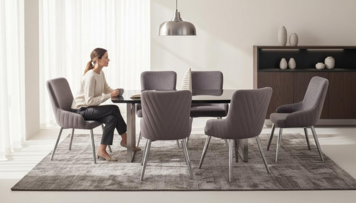 Modern 6x Stühle Polsterstuhl Luxus Sessel Beige Stuhl Lehnstuhl Esszimmer