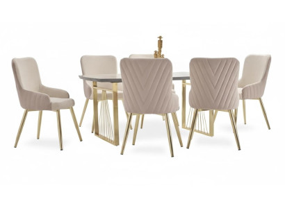 Moderne Design Braun 6x Stühle Ohne Armlehne Esszimmer Luxus Möbel