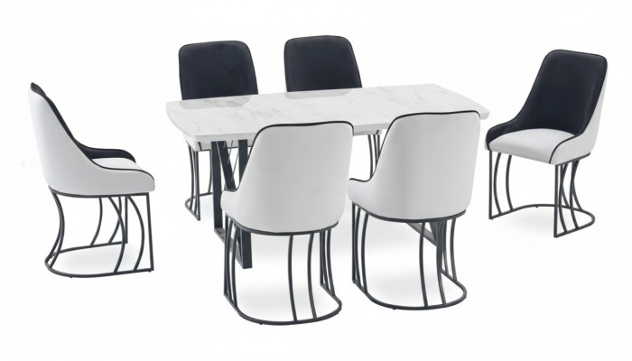 Esszimmer Set Garnitur Tisch 6x Stühle Design Modern Möbel Luxus Esstisch Neu