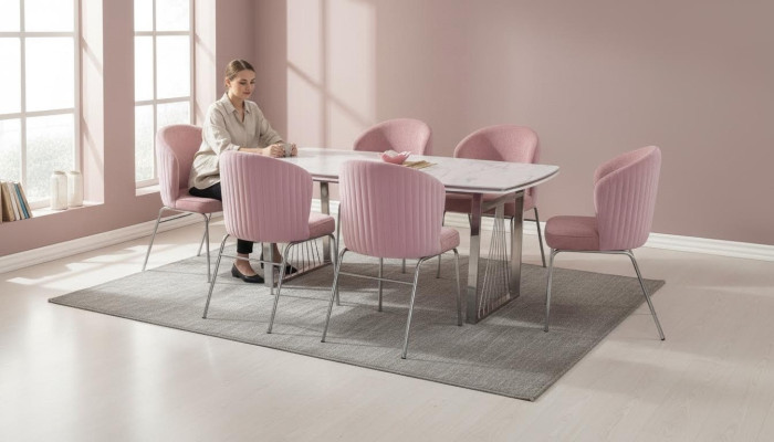 Essgruppe Esstisch 6x Stühle Modernen Tisch Luxus Möbel Esszimmer 7tlg