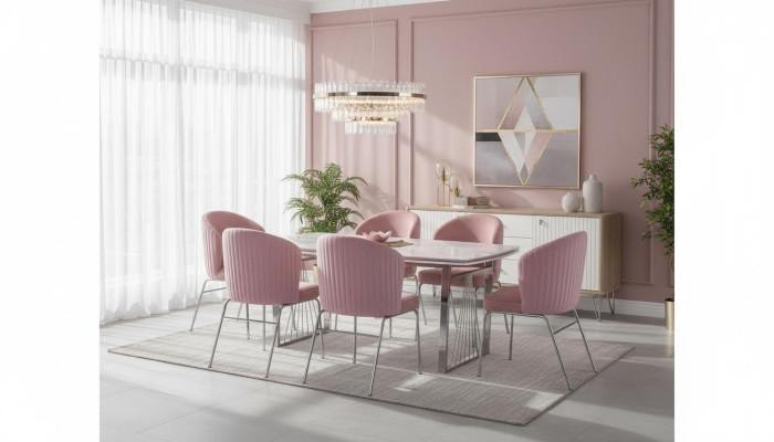 Essgruppe Esstisch 6x Stühle Modernen Tisch Luxus Möbel Esszimmer 7tlg