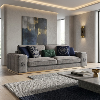 Modern Grau Sofa Couch Luxus Möbel Wohnzimmer Einrichtung Polstermöbel
