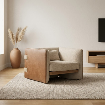 Luxus Modern Sessel Polstermöbel Einrichtung Wohnzimmer Textil Polstersessel