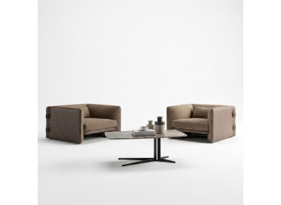 Moderne Designer 2x Sessel Polster Set Luxus Textil Wohnzimmer Couchtisch Neu