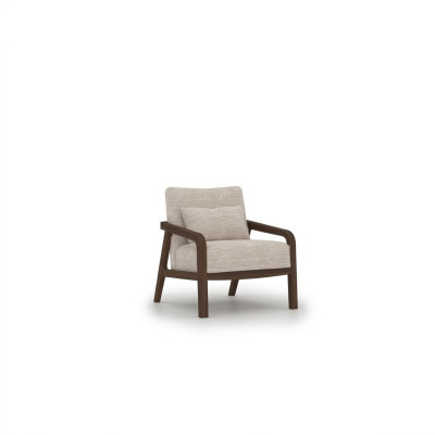 Luxus Holz Sessel Wohnzimmer Textil Polstermöbel Design Einrichtung Neu