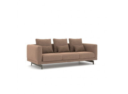 Wohnzimmer Braun Dreisitzer Sofa Couch Luxus Polstermöbel Design Textil 
