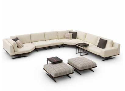 Wohnzimmer Set 5tlg Ecksofa L Form 2x Hocker Garnitur Design 2x Beistelltisch