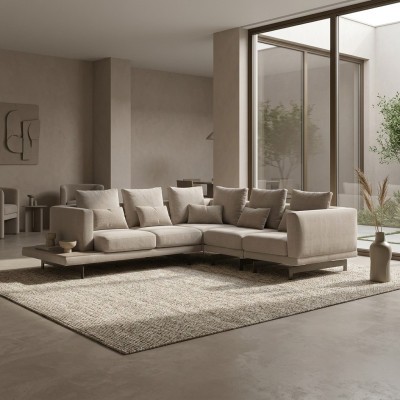  Wohnzimmer Designer Textil Polstermöbel Ecksofa Einrichtung Sofa L-Form