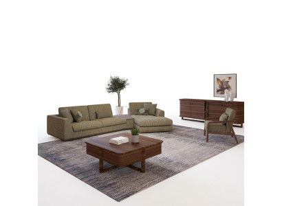 Wohnzimmer Set 2tlg Komplett Ecksofa L-Form Relax Möbel Sessel Modern Textil