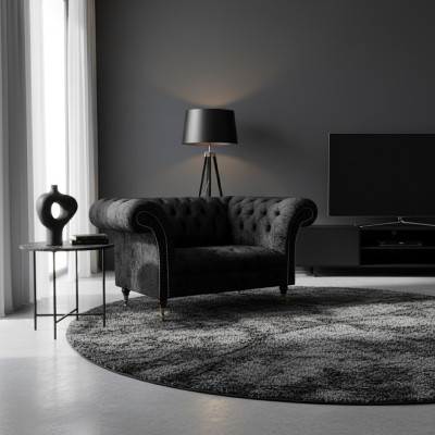 Chesterfield Sofa Zweisitzer Couch Wohnzimmer Stoff Polstersitz Polstermöbel