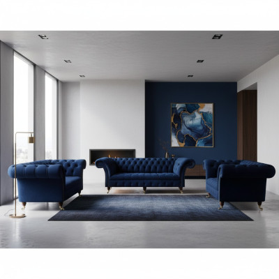 Wohnzimmer Komplett Möbel 3tlg Sofas Couch Luxus Sessel Textil Einrichtung