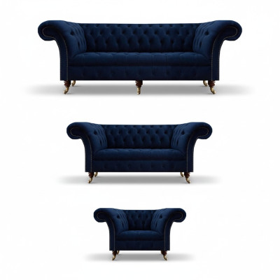 Wohnzimmer Komplett Möbel 3tlg Sofas Couch Luxus Sessel Textil Einrichtung