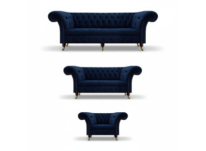 Wohnzimmer Komplett Möbel 3tlg Sofas Couch Luxus Sessel Textil Einrichtung