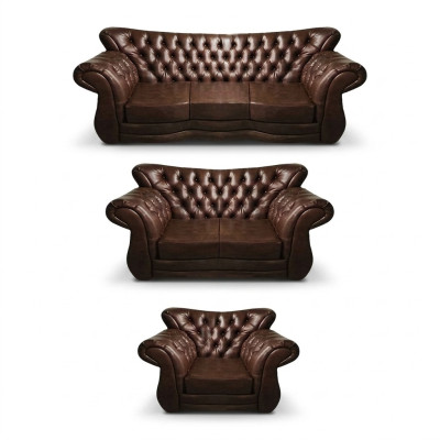 Einrichtung Luxus Polstermöbel Sofas Set Leder Sessel Wohnzimmer Couch