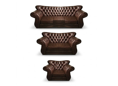 Einrichtung Luxus Polstermöbel Sofas Set Leder Sessel Wohnzimmer Couch