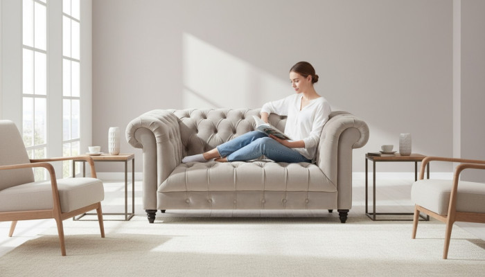 Chesterfield  Sofa Zweisitzer Einrichtung Chesterfield Polstermöbel Wohnzimmer