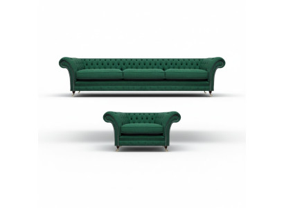 Luxus Textil Stoff Sofa Dreisitze Einrichtung Wohnzimmer Sessel Chesterfield