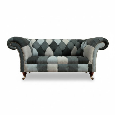 Mehrfarbig Luxus Sofa Zweisitzer Couch Wohnzimmer Textil Möbel Sitz Chesterfield