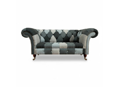 Mehrfarbig Luxus Sofa Zweisitzer Couch Wohnzimmer Textil Möbel Sitz Chesterfield