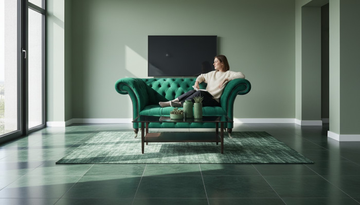 Chesterfield Sofa Zweisitzer Couch Grün Einrichtung Wohnzimmer Polstersofa