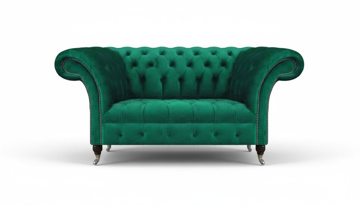 Chesterfield Sofa Zweisitzer Couch Grün Einrichtung Wohnzimmer Polstersofa